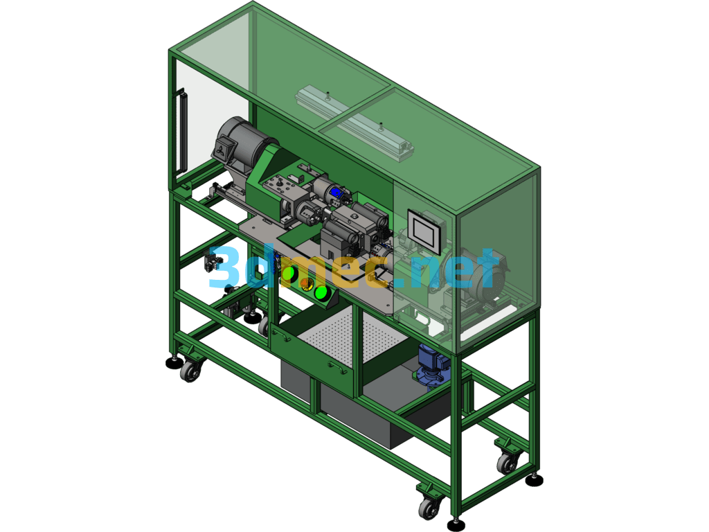 Precision Four-Axis Lathe - 3D Model SolidWorks Free Download