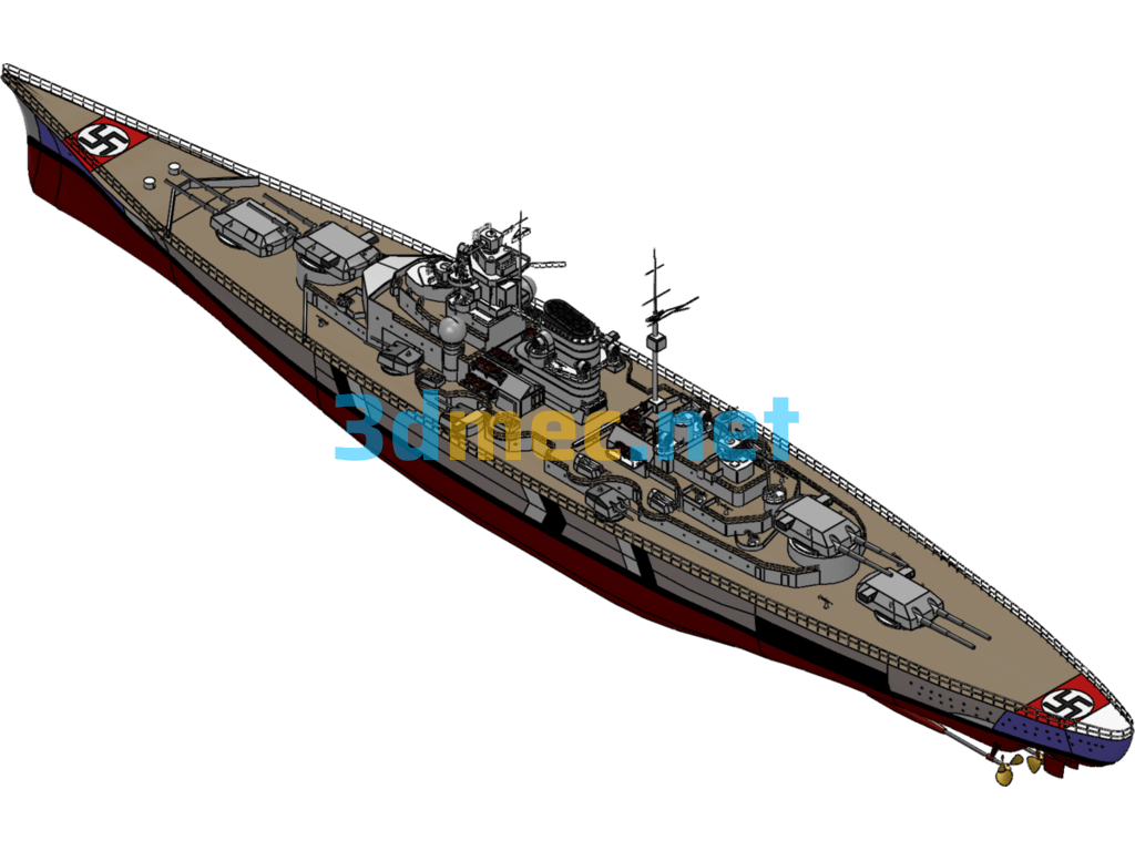 Battleship Bismarck - 3D Model SolidWorks Free Download