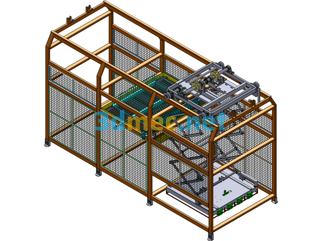 Fully Automatic Unpacking Machine - 3D Model SolidWorks Free Download