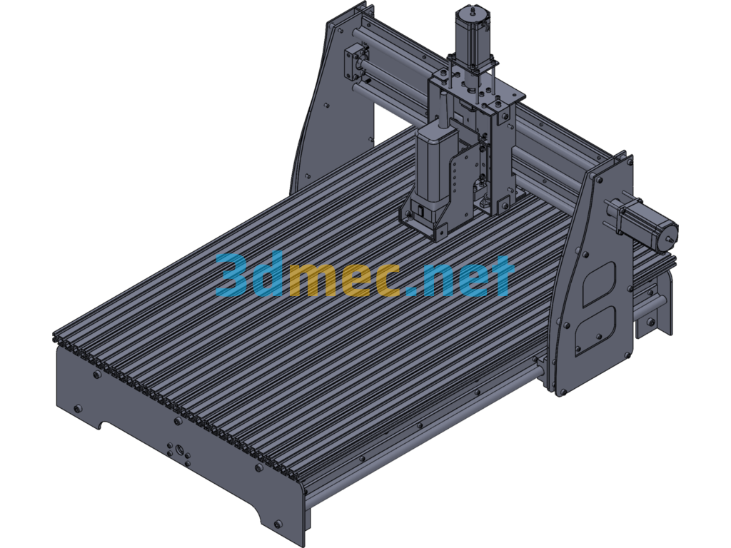 CNC Three-Axis Engraving Machine (Non-Standard Design) - 3D Model SolidWorks Free Download