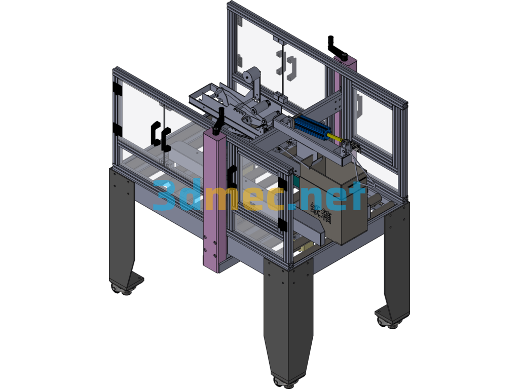 Automatic Carton Sealing Machine - 3D Model SolidWorks Free Download