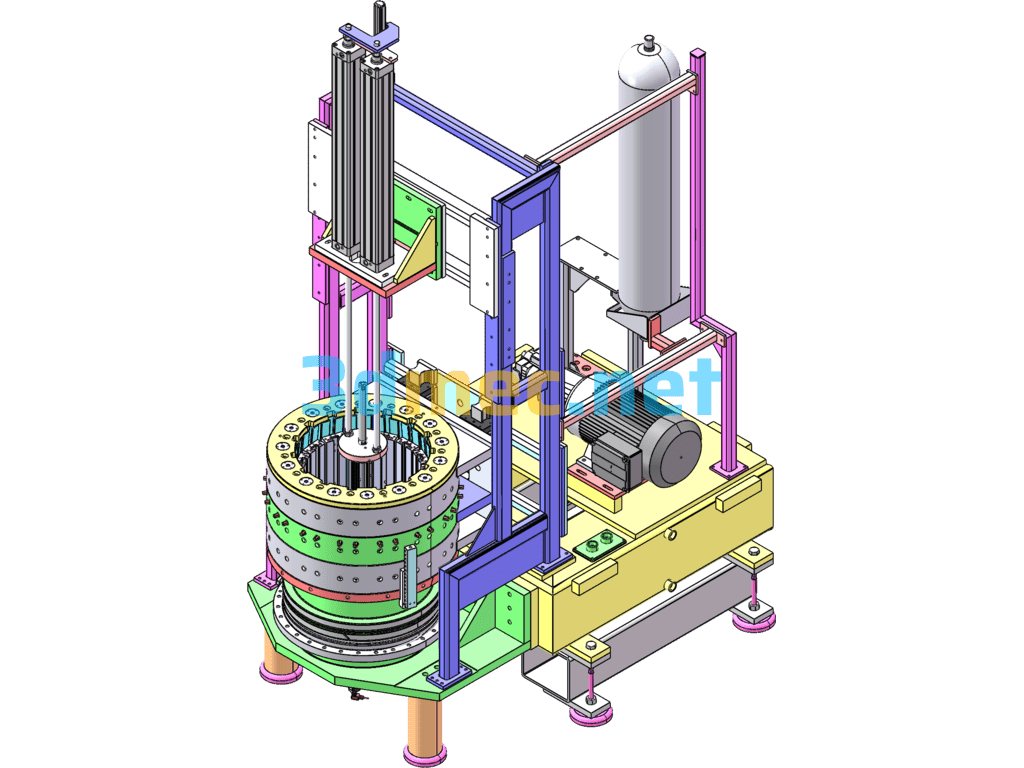 Motor Non-Standard Assembly Machine - 3D Model SolidWorks Free Download