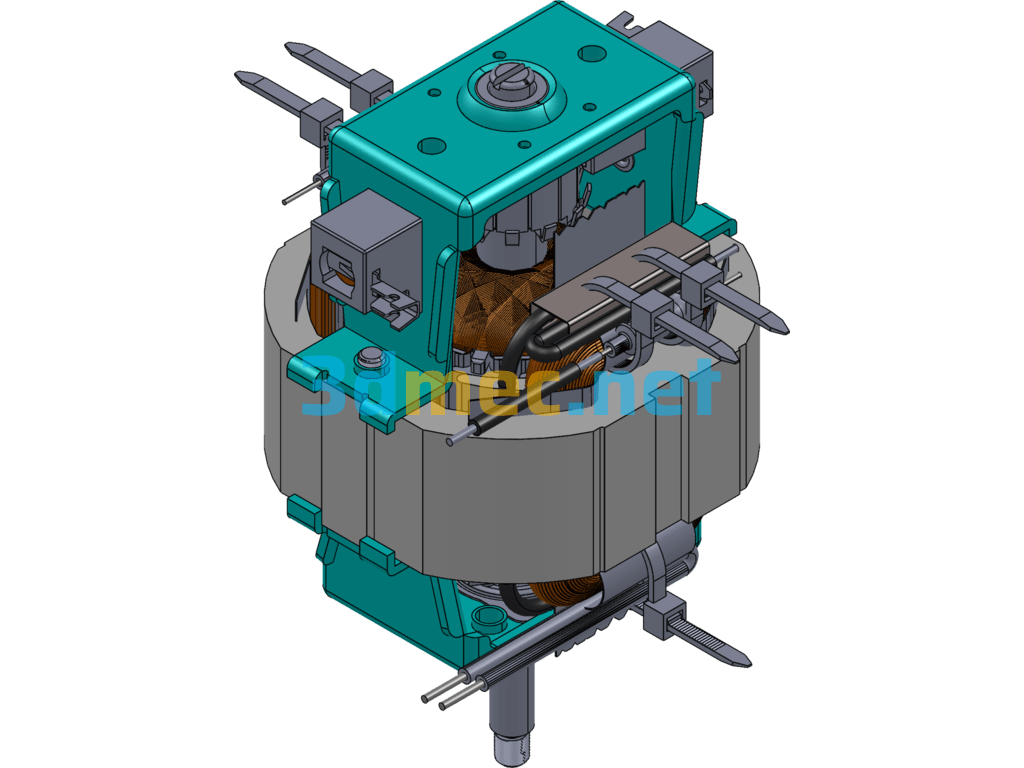 SW Design Of The Stator And Rotor Structure Inside The Motor - 3D Model SolidWorks Free Download