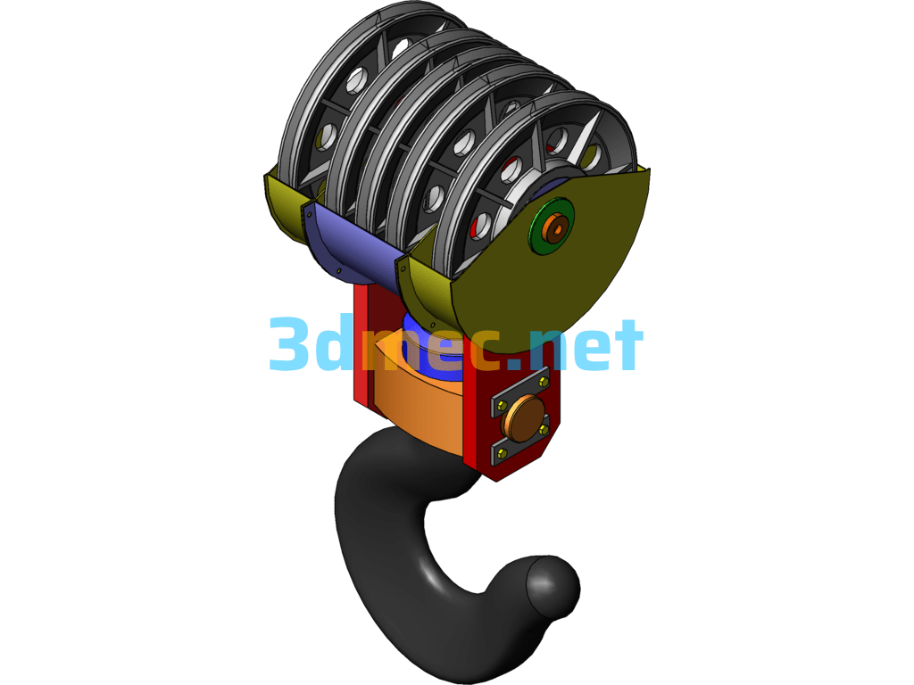 50t Hook Set - 3D Model SolidWorks Free Download