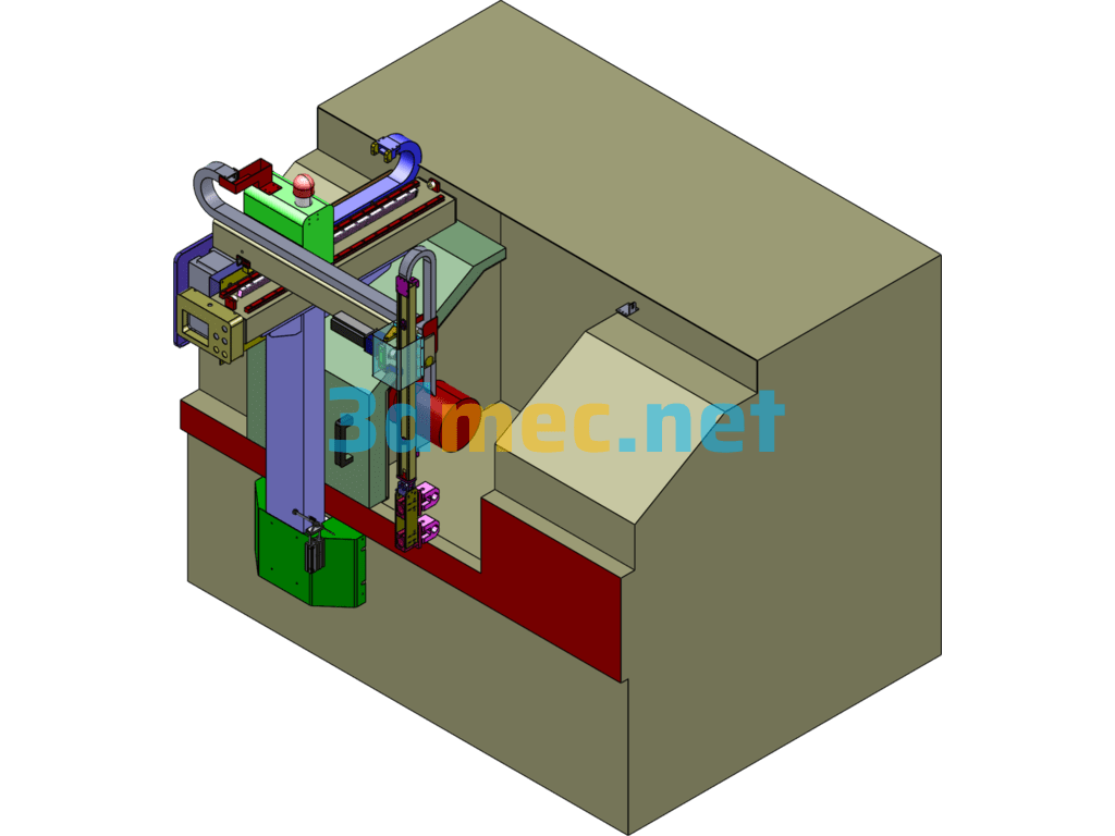 Automatic Feeding Robot For CNC Lathe - 3D Model SolidWorks Free Download