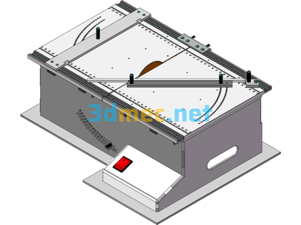 Mini Circular Saw Machine (Automatic Cutting And Shaping Saw Machine) - 3D Model SolidWorks Free Download