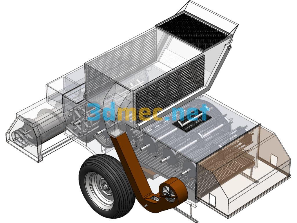 Peanut Combine Harvester - 3D Model SolidWorks Free Download