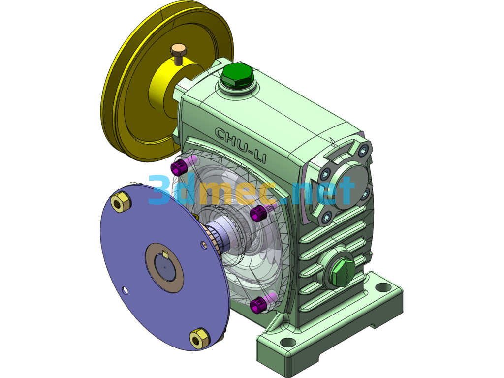 Worm Gear Reducer - 3D Model SolidWorks Free Download