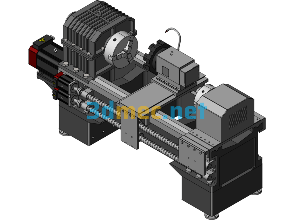 Shenyang One-Machine Two-Axis CNC Lathe - 3D Model SolidWorks Free Download