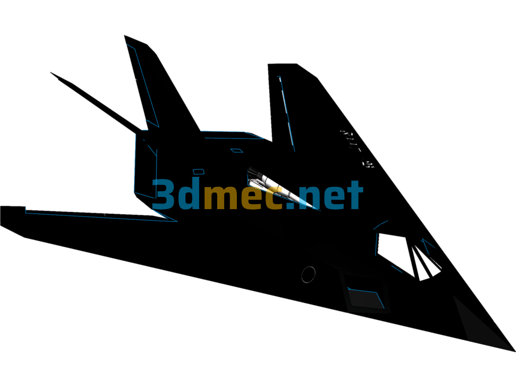 F117 Stealth Fighter - 3D Model SolidWorks Free Download