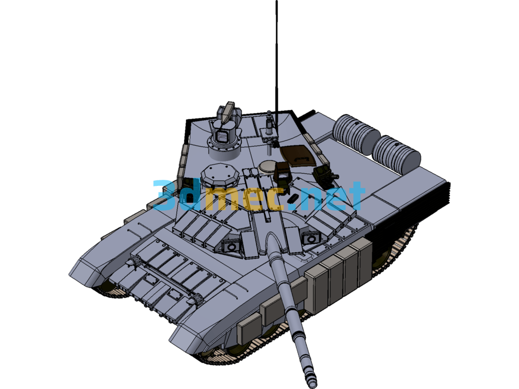 Russian T90 Tank - 3D Model SolidWorks Free Download