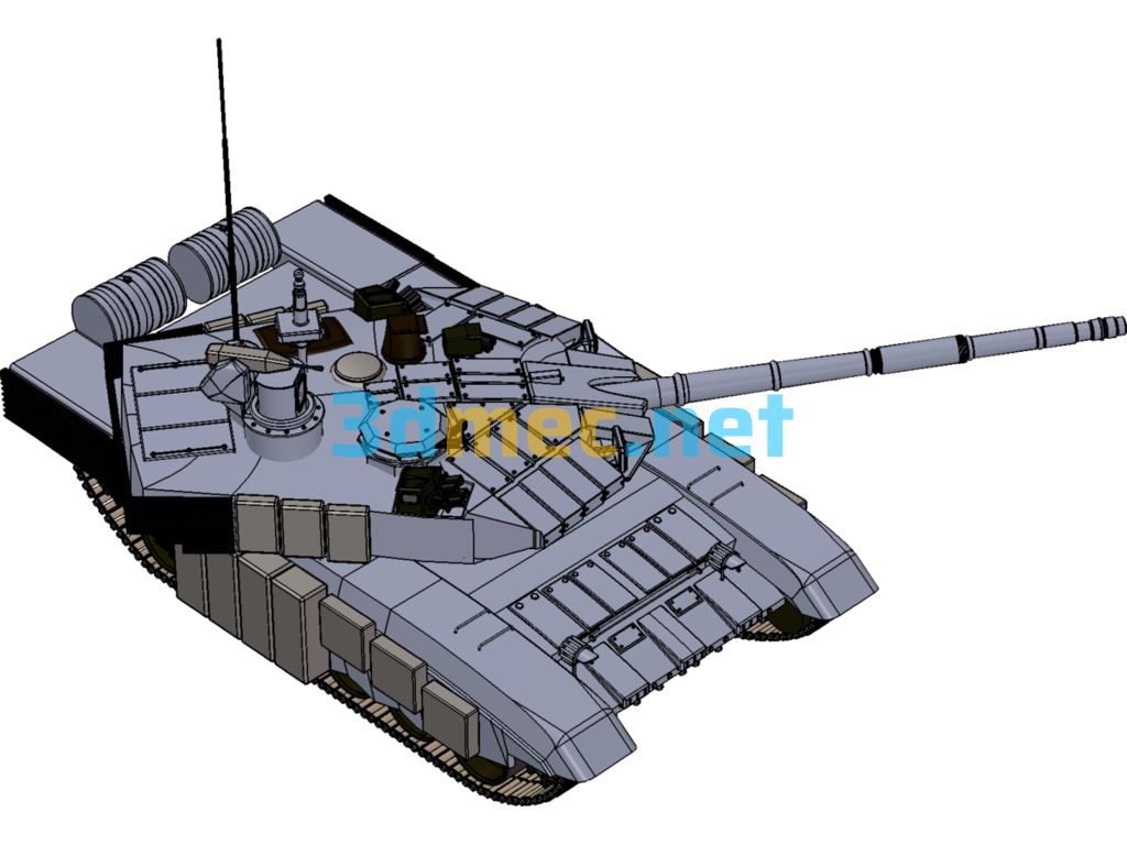 T90 Tank Appearance (Including All Parts) - 3D Model SolidWorks Free Download