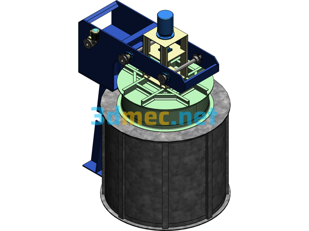 Metal Heat Treatment Furnace (Pit Type Resistance Furnace) - 3D Model SolidWorks Free Download