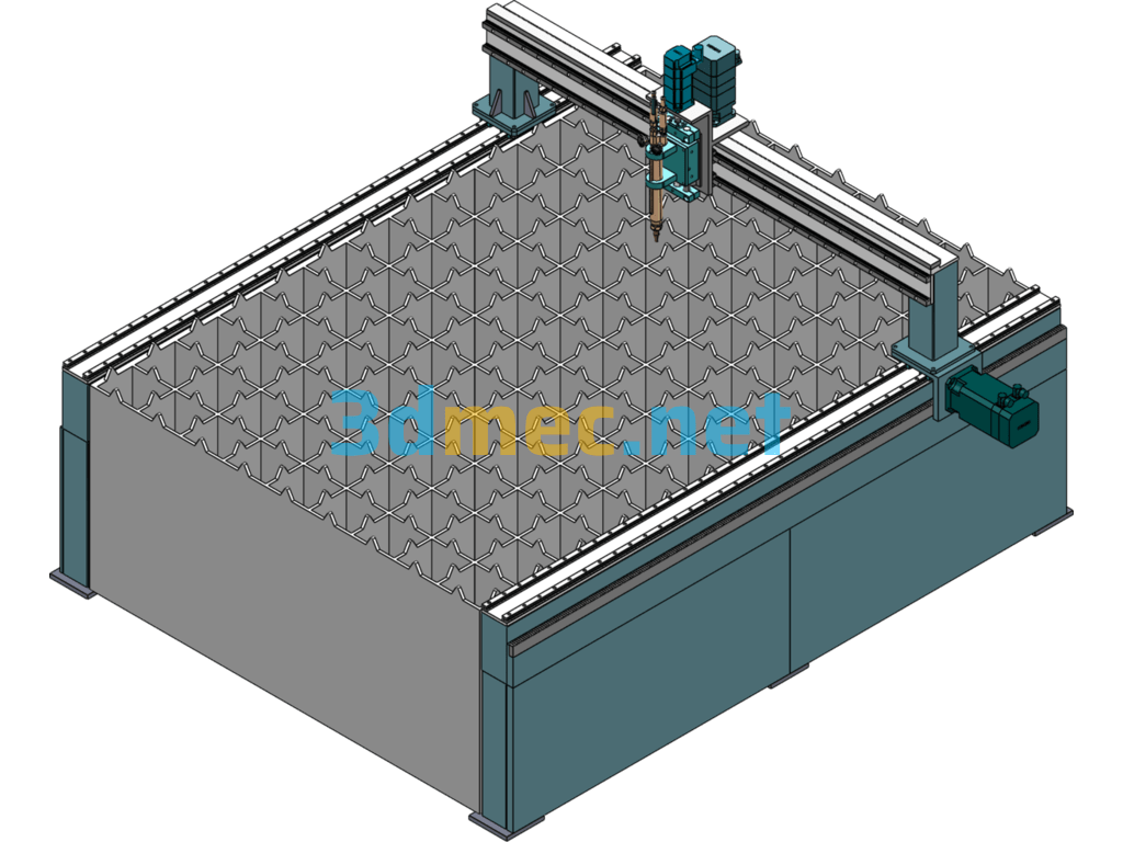 Metal Sheet CNC Plasma Cutting Machine - 3D Model SolidWorks Free Download