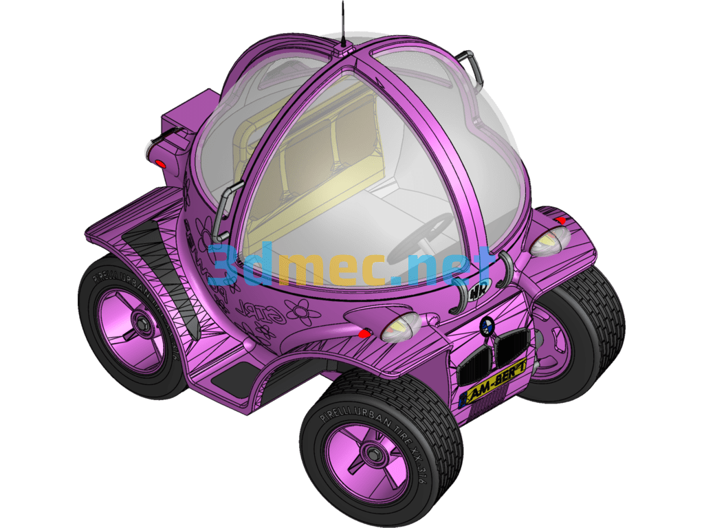 Concept Electric BMW Car (For Women) - 3D Model SolidWorks Free Download