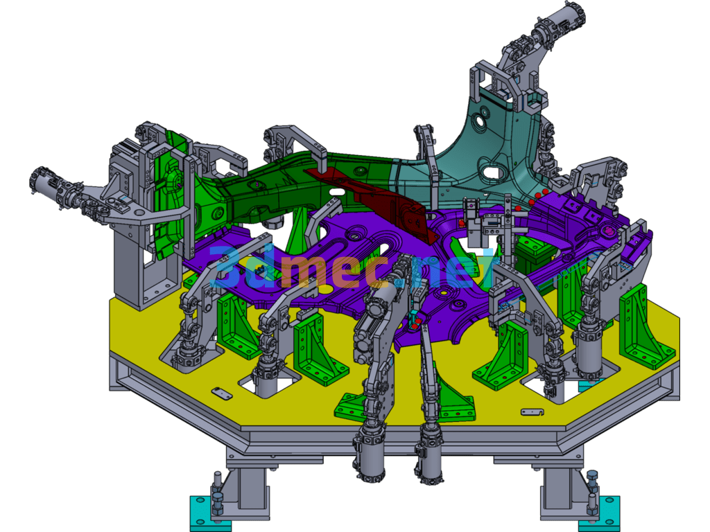 Side Panel Welding Positioning Fixture - 3D Model SolidWorks Free Download