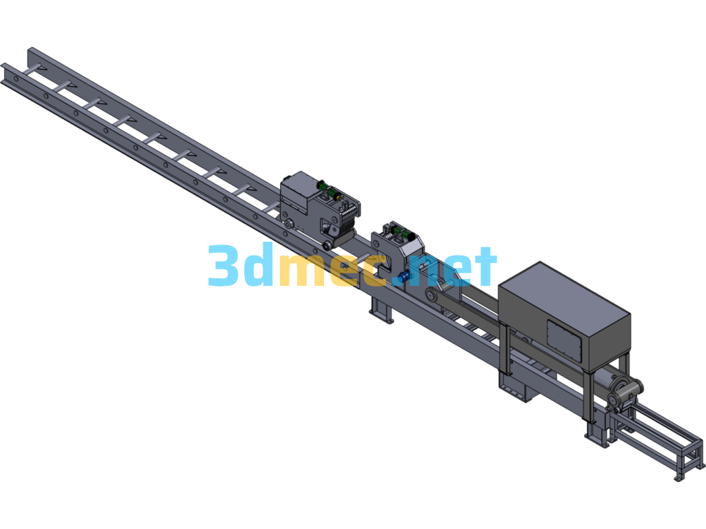 60T Aluminum Profile Hydraulic Straightening Machine - 3D Model SolidWorks Free Download