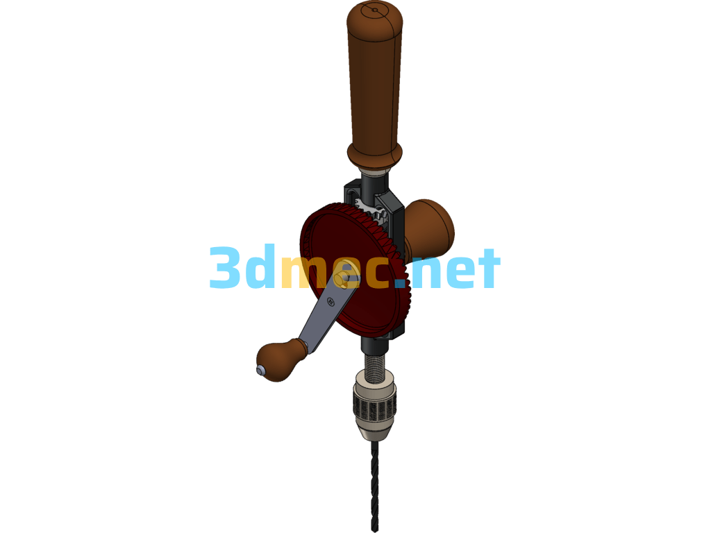 Hand Drill - 3D Model SolidWorks Free Download