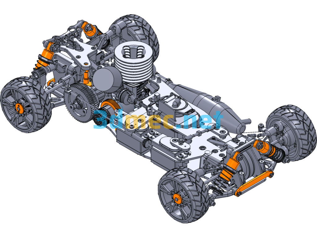 Fuel Car (Racing Car) - 3D Model SolidWorks Free Download