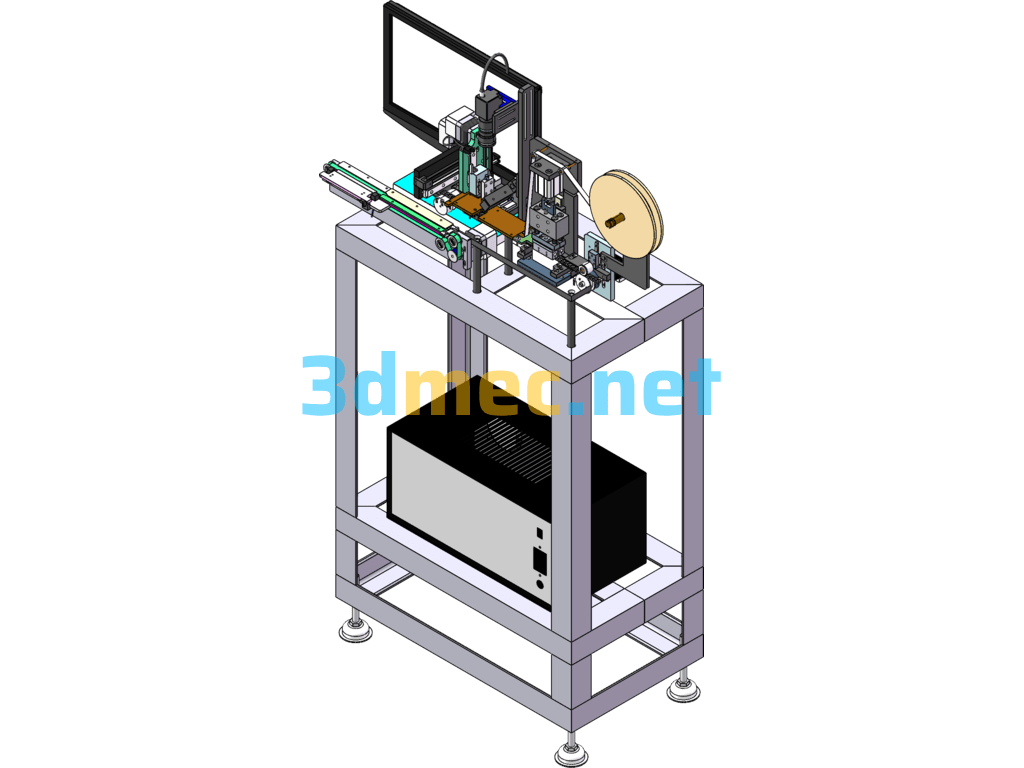 SMT Transistor Packaging Machine (SMD Taping Packaging Machine) - 3D Model SolidWorks Free Download