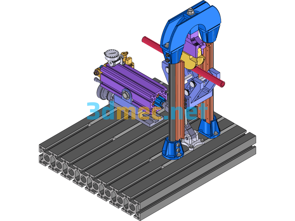 Steel Pipe Bending Machine - 3D Model SolidWorks Free Download