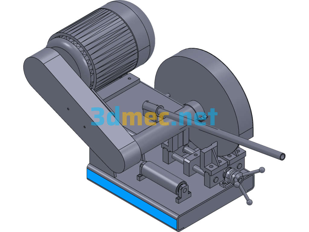 24 Inch Manual Aluminum Bar Saw Electric Feeder - 3D Model SolidWorks Free Download