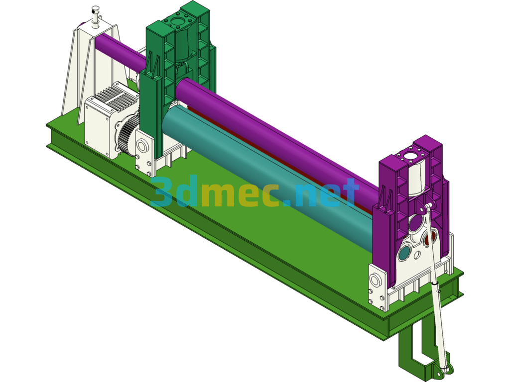 Automatic Steel Plate Rolling Machine - 3D Model SolidWorks Free Download