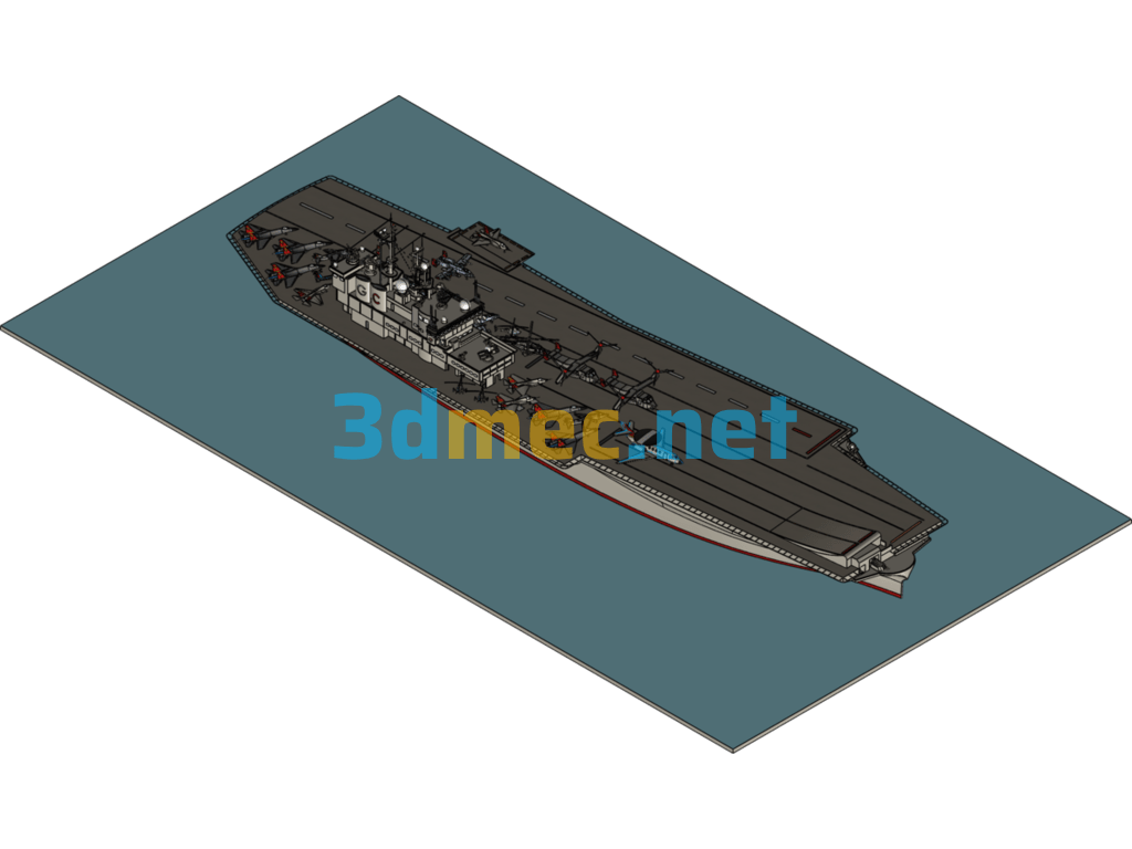 CG Aircraft Carrier (SW Design) - 3D Model SolidWorks Free Download