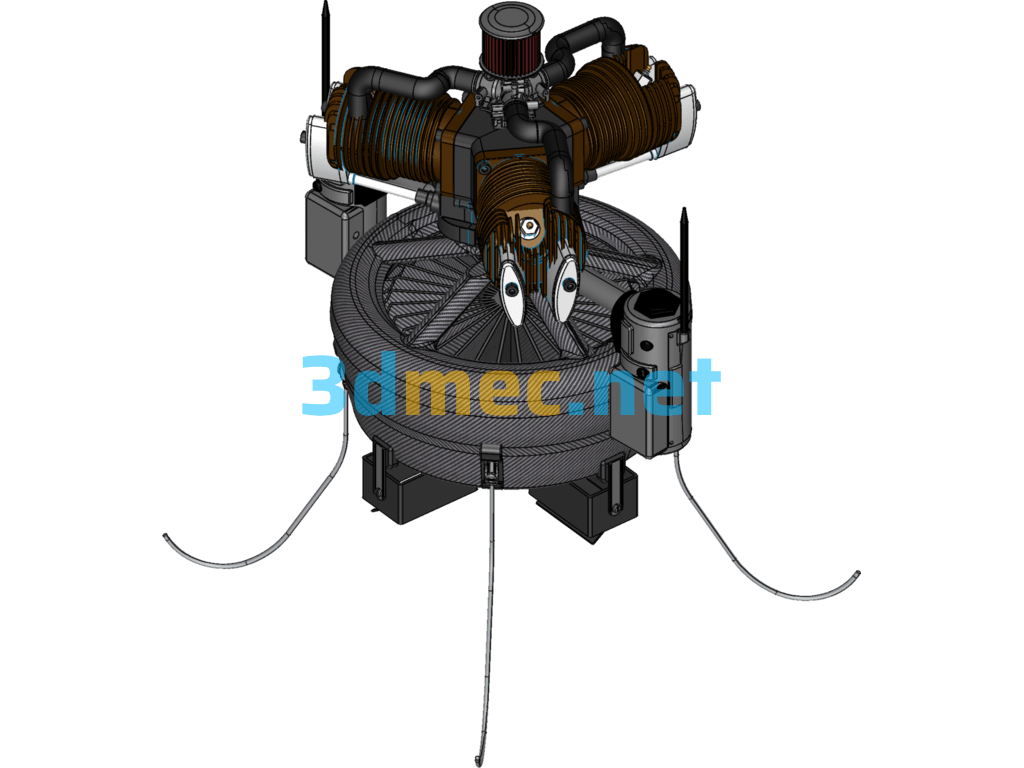 Honeywell T-Hawk UAV Engine (SW Design) - 3D Model SolidWorks Free Download