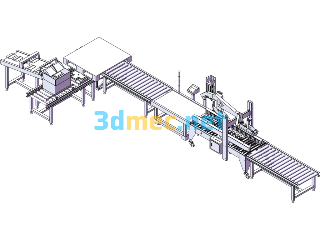 Packing Line Equipment (Cargo Packaging) - 3D Model SolidWorks Free Download