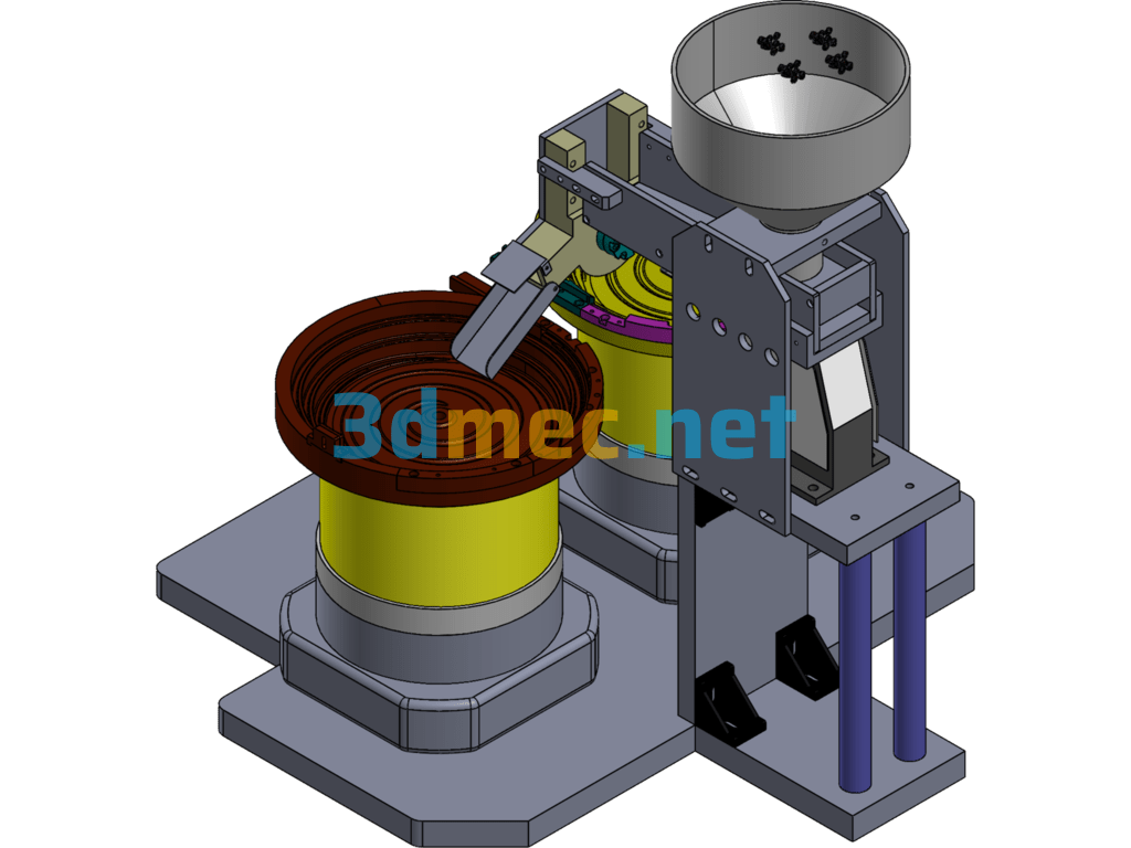 Diode SMD Unloading System (Double Vibration Plate Unloading) - 3D Model SolidWorks Free Download