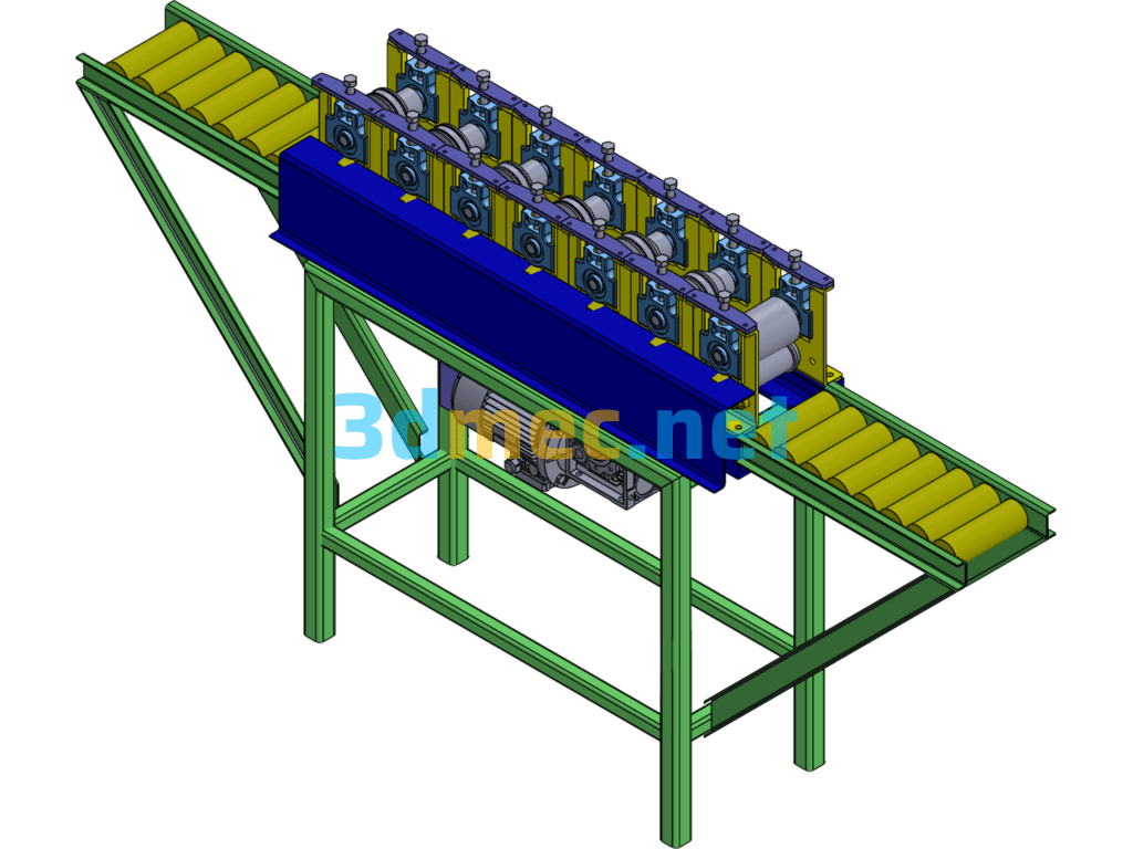 Roll Forming Machine Equipment (Steel Industry) - 3D Model SolidWorks Free Download