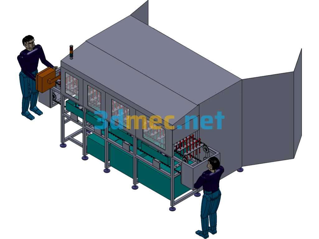 Channel Type High Pressure Spray Cleaning Machine - 3D Model SolidWorks Free Download