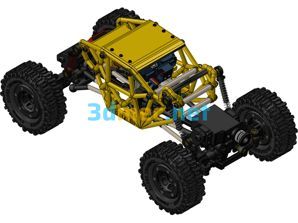 Remote Control Micro Climbing Car (SW Design) - 3D Model SolidWorks Free Download