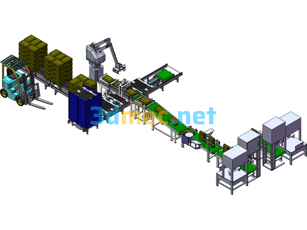 Palletizing Line - 3D Model SolidWorks Free Download