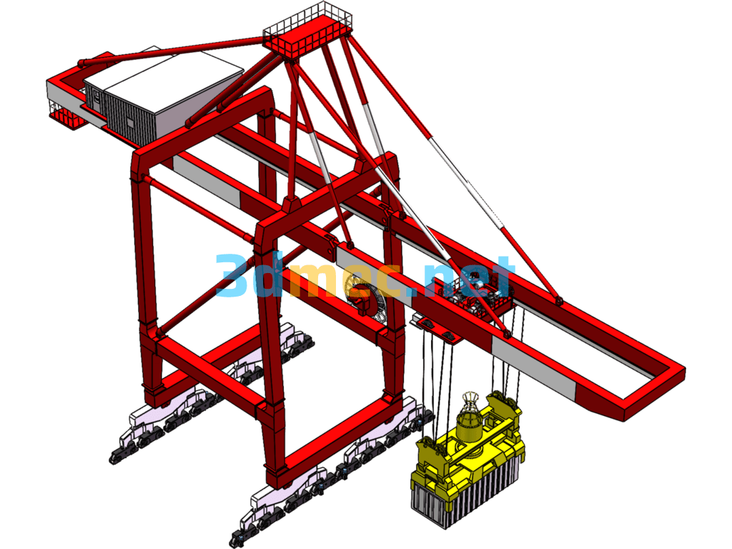 Shore Crane (Quayside Container Crane) - 3D Model SolidWorks Free Download