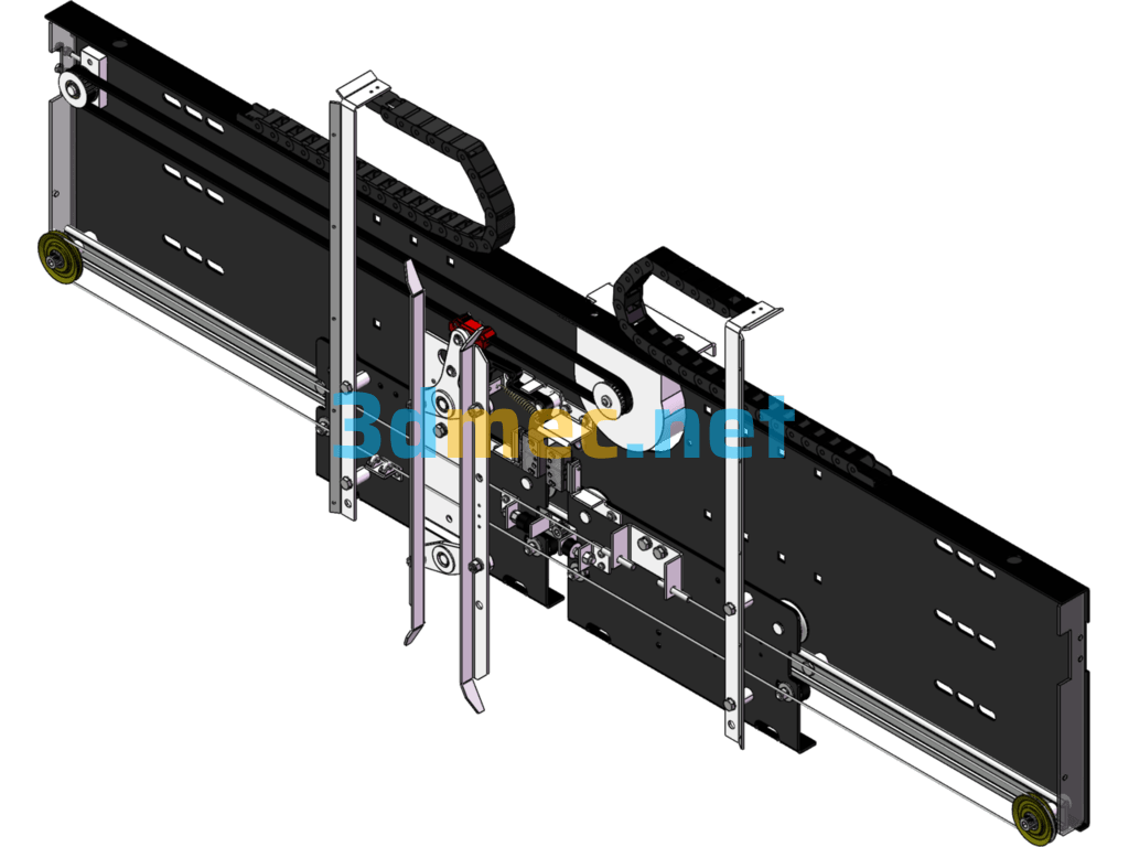 Elevator Door Machine Mechanism (Center Split 800 Door Machine) - 3D Model SolidWorks Free Download