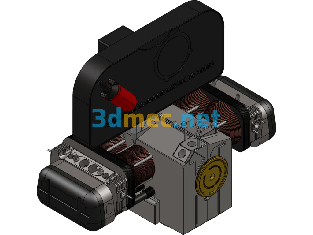 Engine SW Model With Oil Cooler - 3D Model SolidWorks Free Download