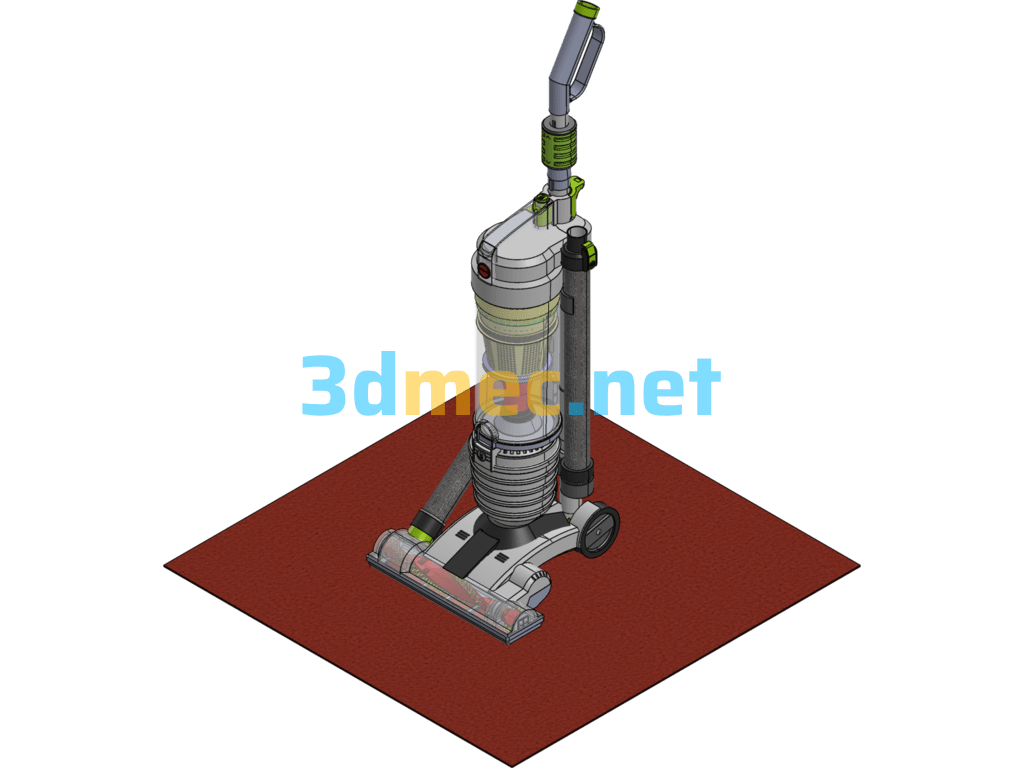 Upright Powerful Vacuum Cleaner SW Model - 3D Model SolidWorks Free Download