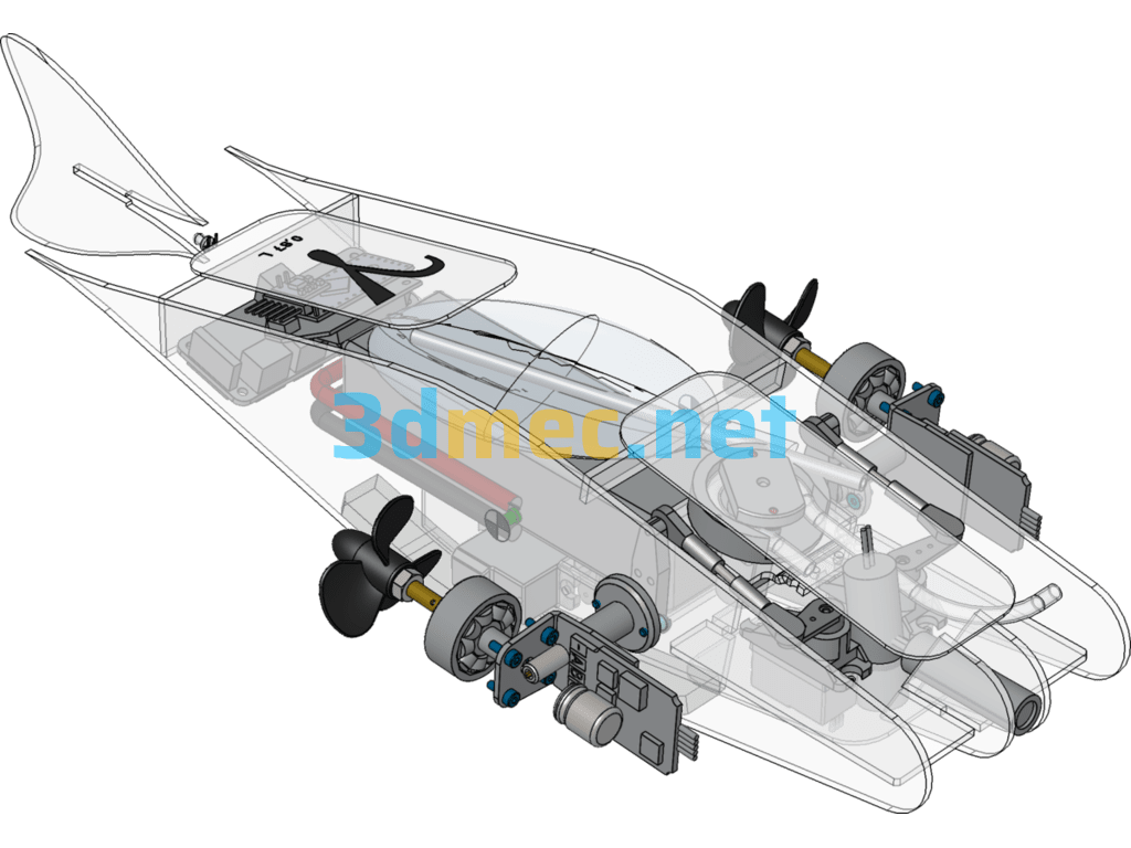 RC Submarine - 3D Model SolidWorks Free Download