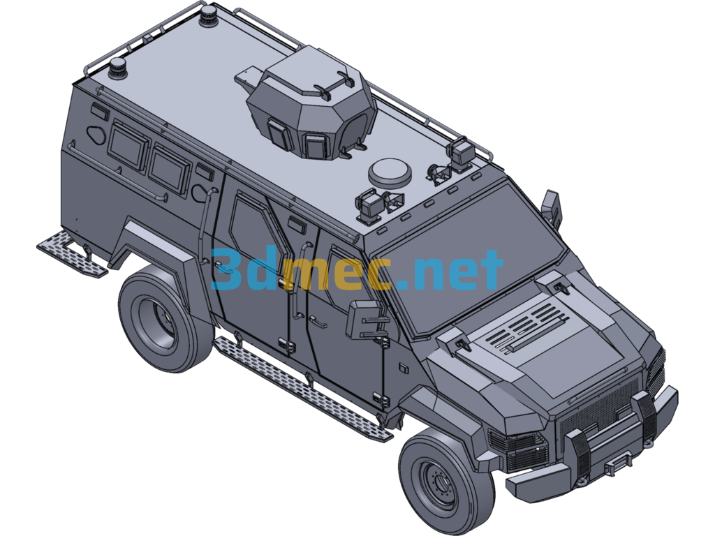 Armored Personnel Carrier - 3D Model SolidWorks Free Download