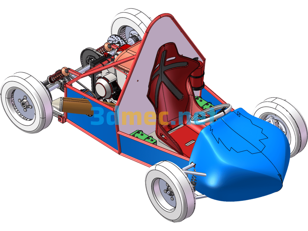 Hybrid Kart SW Design - 3D Model SolidWorks Free Download