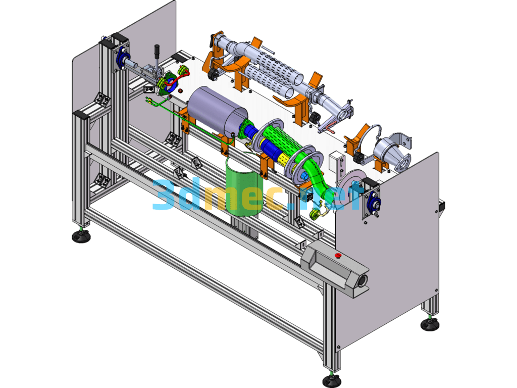 Automotive Exhaust System Components For Test Equipment - 3D Model SolidWorks Free Download