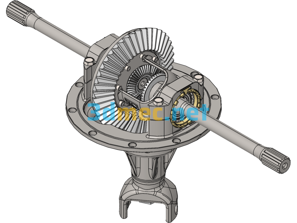 Bevel Gear Differential - 3D Model SolidWorks Free Download