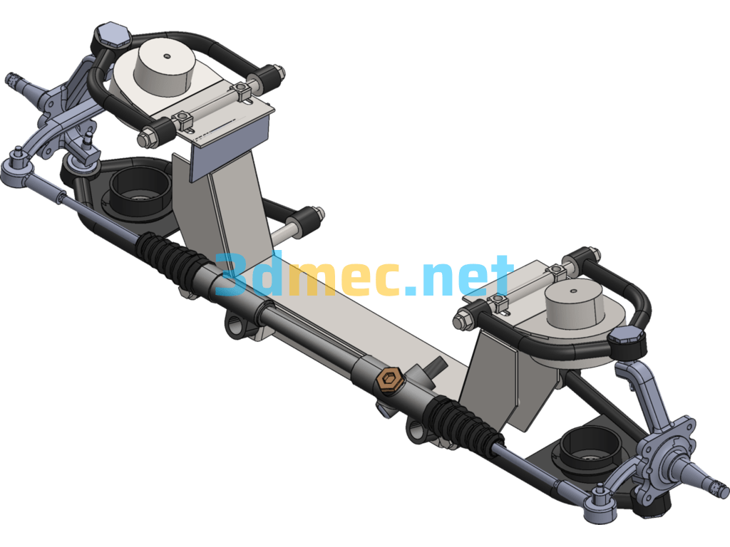 Mustang Sports Car Front Axle Assembly - 3D Model SolidWorks Free Download