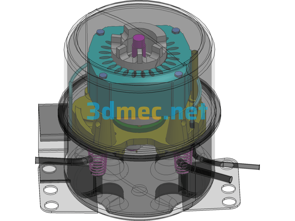 Rotary Refrigerator Compressor - 3D Model SolidWorks Free Download