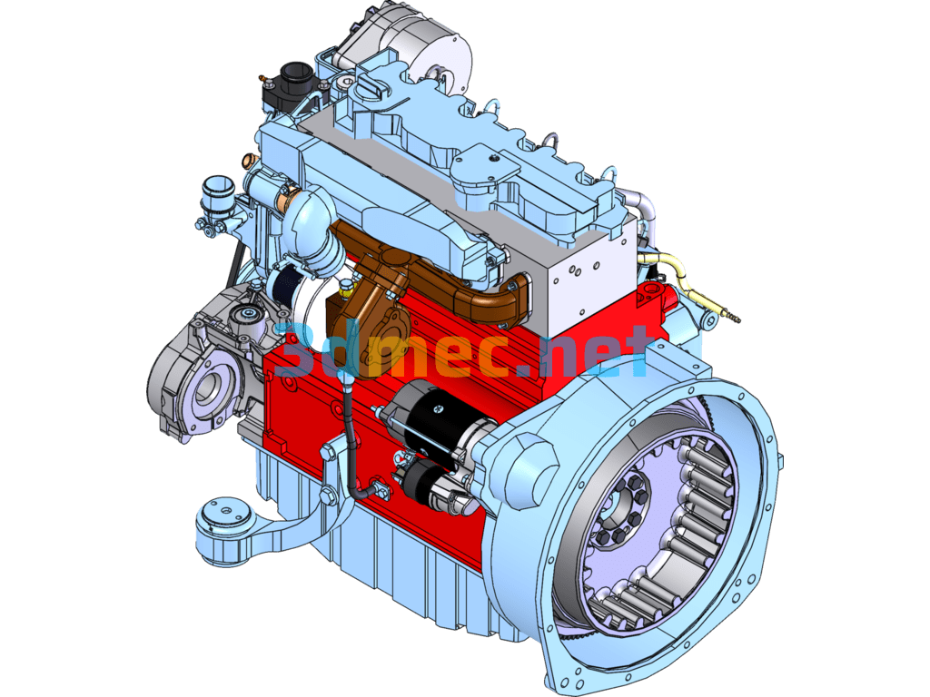 Deutz Engine (Original Deutz 2011 Series Turbocharged Diesel Engine) - 3D Model SolidWorks Free Download