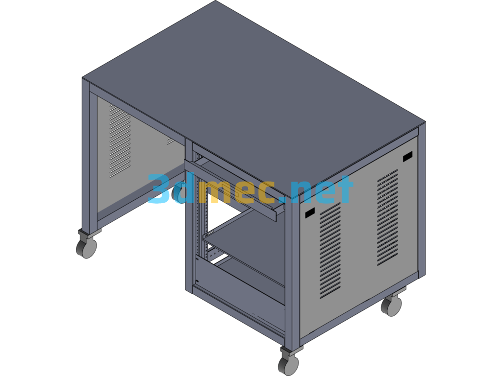 A Test Cabinet With 13U 19-Inch Cabinet - 3D Model SolidWorks Free Download