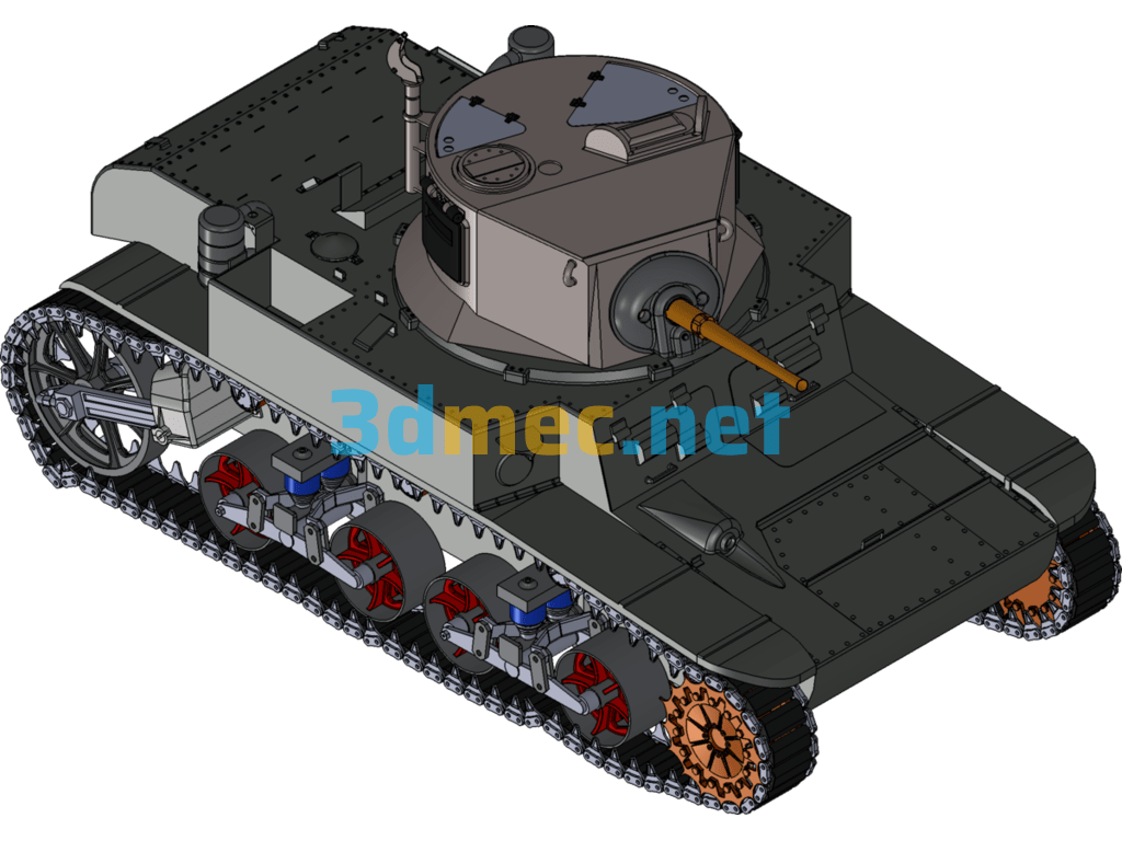 M3 Stuart Tank - 3D Model SolidWorks Free Download