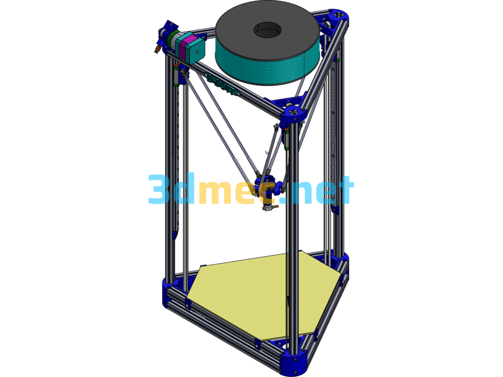 Highly Intelligent Delta 3D Printer - 3D Model SolidWorks Free Download